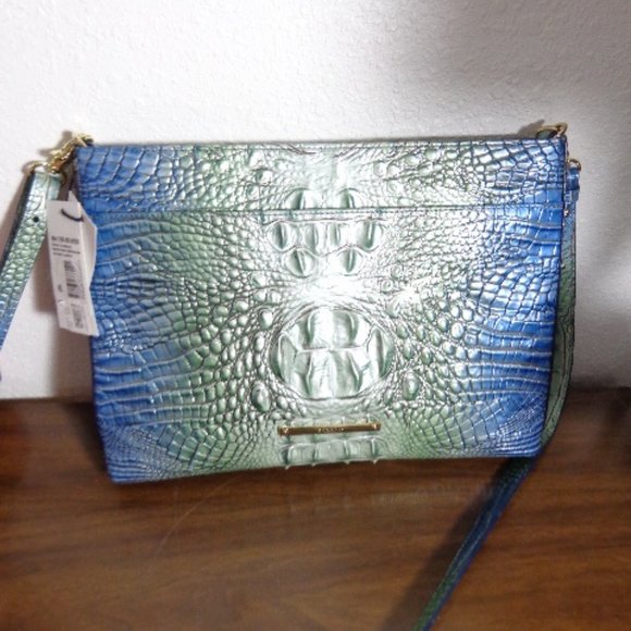 Brahmin Soldout Haven Ombre Green Blue Remy Crossbody Melbourne Leather … - Picture 13 of 15
